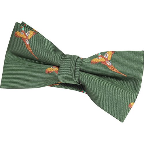 Cravata papion Jack Pyke verde cu motiv fazan