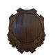 Panoplie sculptata, pentru trofeu mistret, lemn, maro inchis, 30x25 cm