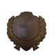 Panoplie sculptata, pentru trofeu mistret, lemn, maro inchis, 25x25 cm