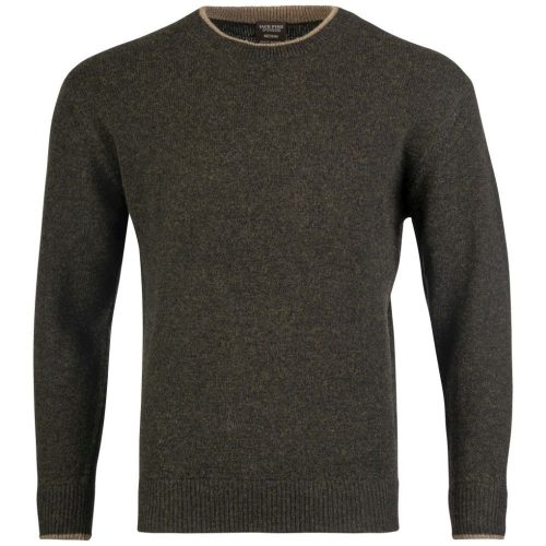 Jack Pyke Ashcombe Pulover 100% lână de miel cu guler O, culoare oliv, mărimea S