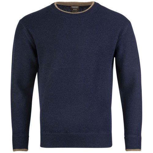 Jack Pyke Ashcombe Pulover 100% lână de miel cu guler O, culoare bleumarin, mărimea S