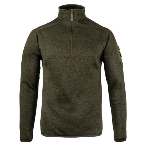 Bluza tricot Fleece Jack Pyke Melange Quarter Zip, verde cu pete, mărimea 3XL