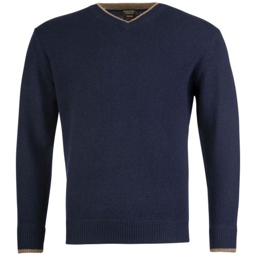 Jack Pyke Ashcombe Pulover 100% lână de miel cu decolteu V, culoare bleumarin, mărimea S