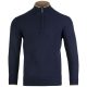 Jack Pyke Ashcombe Pulover 100% lână de miel cu fermoar, culoare bleumarin, mărimea XXL