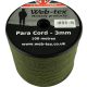 Web-Tex cordelina paracord, 3 mm, 100 m, verde