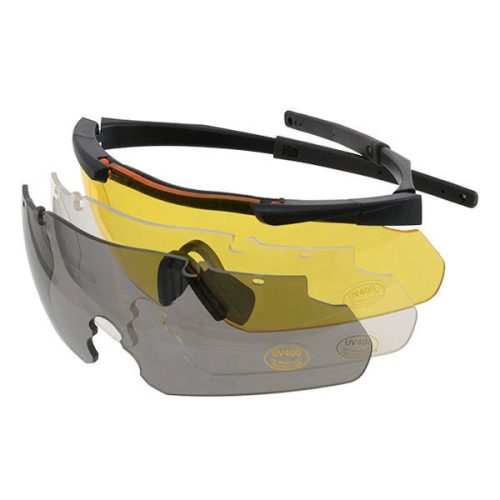 Ochelari de protectie pentru tir Opsmen Hardcore cu lentile interschimbabile (1 cadru, 3 lentile)